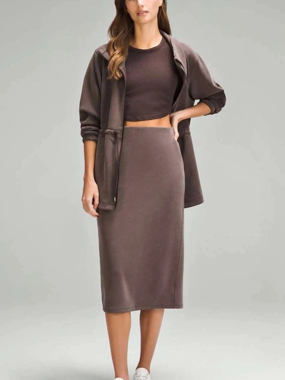 lululemon Softstreme High-Rise Midi Skirt Brown Size 6
